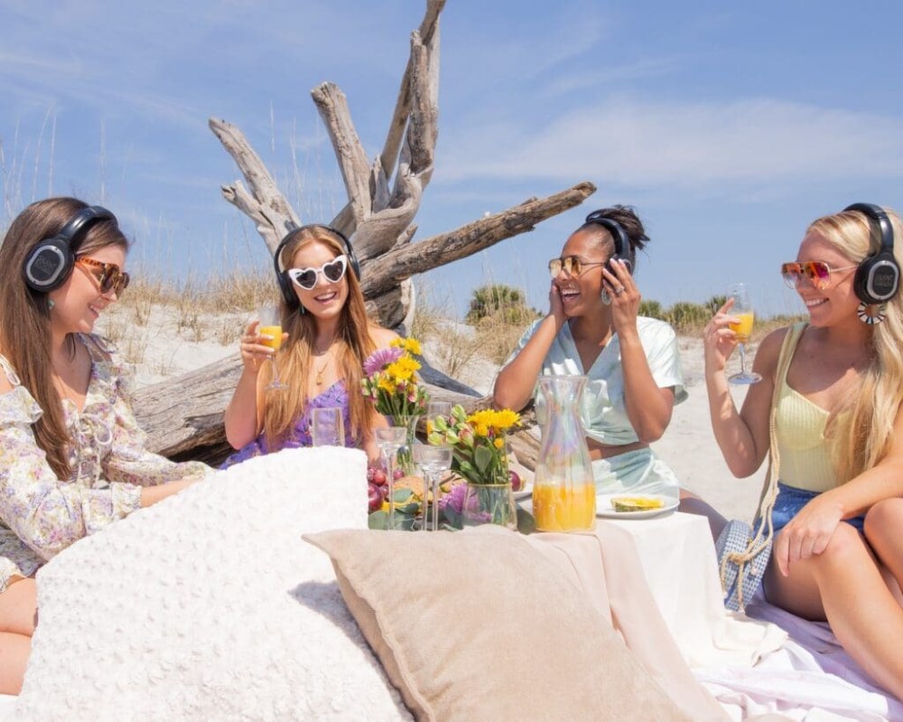 a group of people sitting at a table