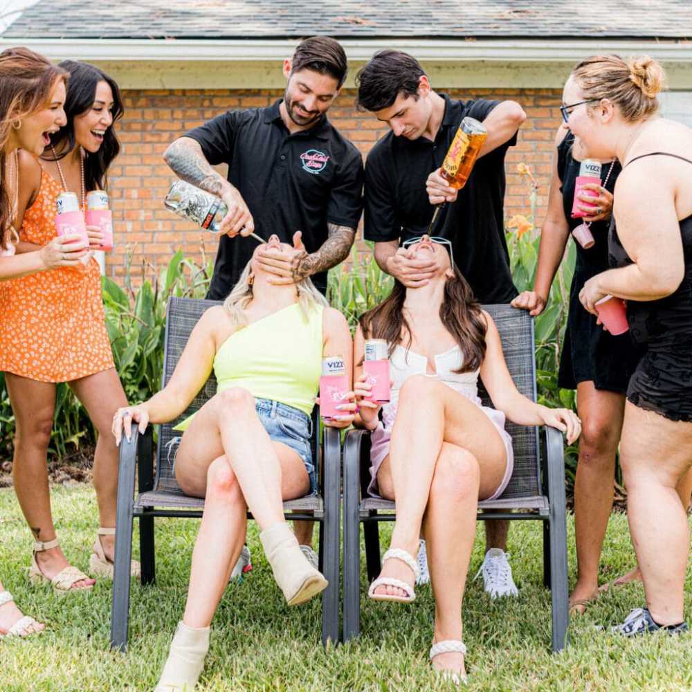 a group of people posing for the camera